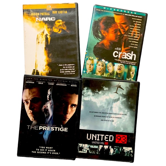 Four Movies -United 93,Crash, Narc and The prestige. Thriller/Suspense DVD’s - Picture 1 of 4